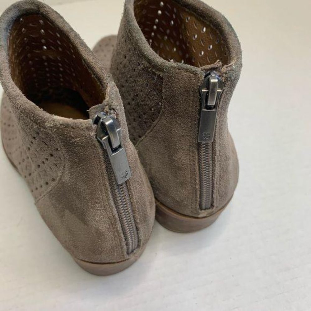 Lucky Brand Bergyn Taupe Suede Perforated Booties - Picture 11 of 14